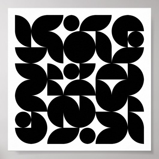 Poster minimalisme moderne noir et blanc motif (Devant)
