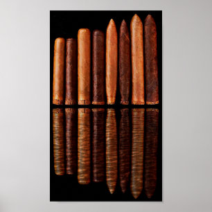 Poster Minimalisme noir des cigares VIP de Habana de