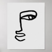 Poster Minimalist Abstract Face Line Art (Devant)