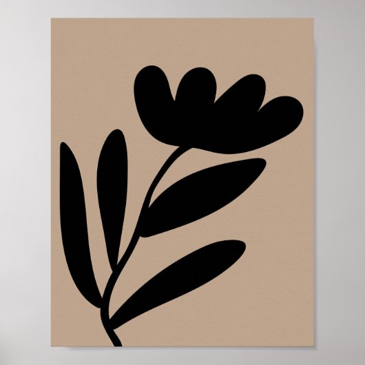 Poster Minimalist Abstract Flower Matisse Style (Devant)