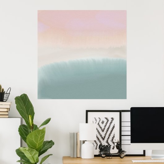 Poster Minimalist Abstract Landscape Soothing Wall Art (Bureau à domicile)