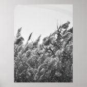 Poster Minimalist abstract nature print black and white (Devant)