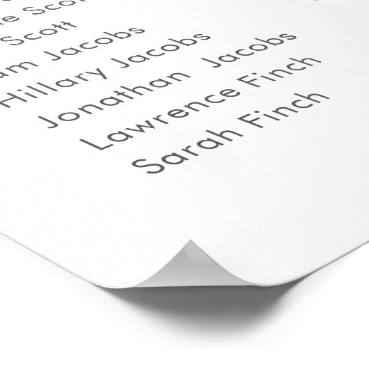 Poster Minimalist Ampersand Wedding | Seating Chart 14 (Coin)