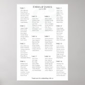 Poster Minimalist Ampersand Wedding | Seating Chart 14 (Devant)