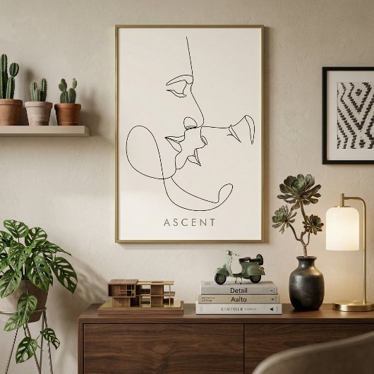 Poster Minimalist 'ASCENT' Architectural Line Art - Moder