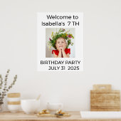 Poster Minimalist Baby Birthday Invitation with Photo (Cuisine)