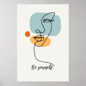 Poster Minimalist 'Be Yourself' Architectural Line Art  (Devant)