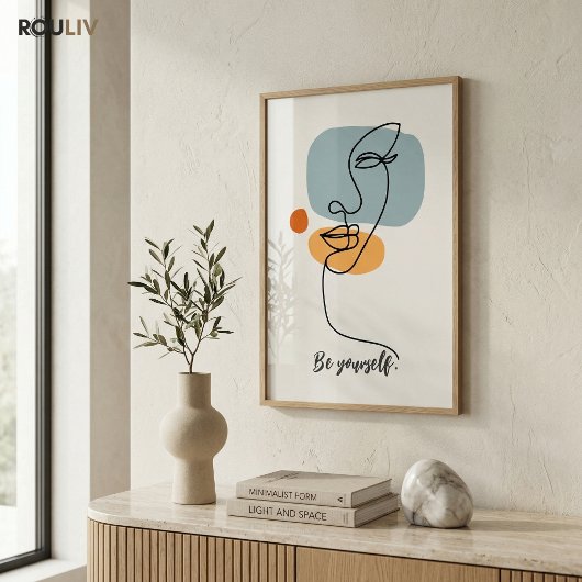Poster Minimalist 'Be Yourself' Architectural Line Art 