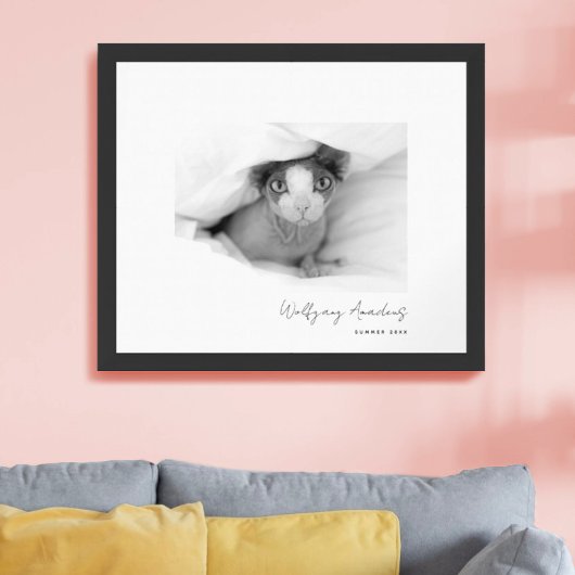 Poster Minimalist Black and White Photo Caption