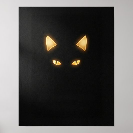 Poster Minimalist Black Cat Art Print (Devant)
