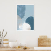 Poster Minimalist Blue Circle Art Print - Soft Brush (Cuisine)