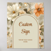 Poster Minimalist Boho Burnt Orange Ivory Sage Floral (Devant)