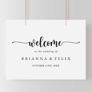 Poster Minimalist Calligraphy Wedding Welcome Sign