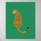 Poster Minimalist Cheetah Illustration Green (Devant)