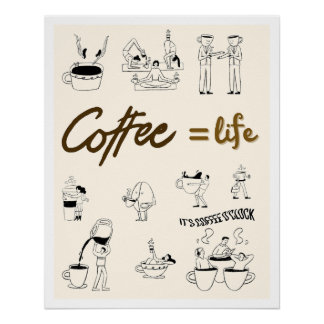 Poster Minimalist Coffee Illustration Aesthetic Perfect Poster