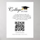 Poster Minimalist College Fund QR Code Sign Graduation (Devant)