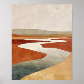 Poster Minimalist Desert River Abstract Wall Art (Devant)