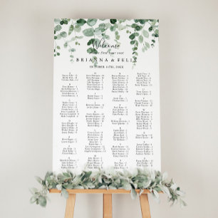 Poster Minimalist Eucalyptus Alphabetical Seating Chart