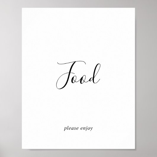Poster Minimalist Food Table Sign (Devant)
