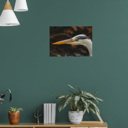 Poster Minimalist Grey Heron Profile Fine Art Print (Salon 1)
