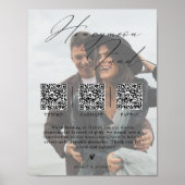 Poster Minimalist Honeymoon Fund w/ Photo & 3 QR Codes (Devant)