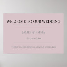 Minimalist Horizontal Wedding Dusky Rose