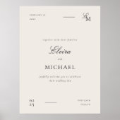 Poster Minimalist Ivory Editorial Wedding Welcome (Devant)