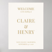 Poster Minimalist Modern Wedding Welcome Sign (Devant)