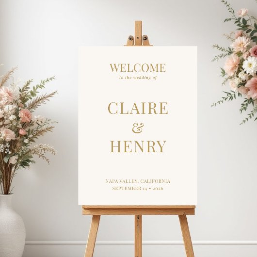 Poster Minimalist Modern Wedding Welcome Sign