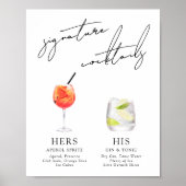 Poster Minimalist Modern & Whimsical Signature Cocktails (Devant)