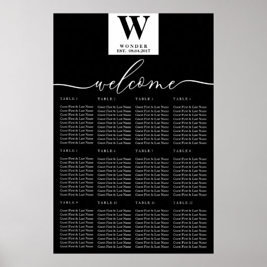 Poster Minimalist Monogram | Contemporary Newlywed Weddin (Devant)
