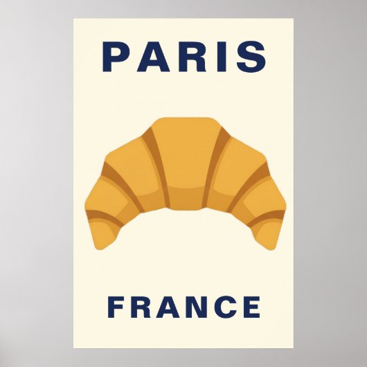 Poster Minimalist Paris France Croissant French Bakery (Devant)