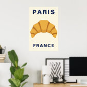Poster Minimalist Paris France Croissant French Bakery (Bureau à domicile)