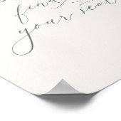 Poster Minimalist Sage Green Wedding Seating Sign (Coin)