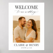 Poster Minimalist Script Photo Wedding Welcome (Devant)