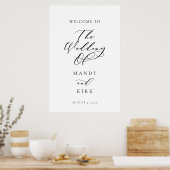 Poster Minimalist Script Wedding Welcome Sign Banner (Cuisine)