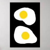 Poster Minimalist Two Fried Eggs Kitchen Art (Devant)