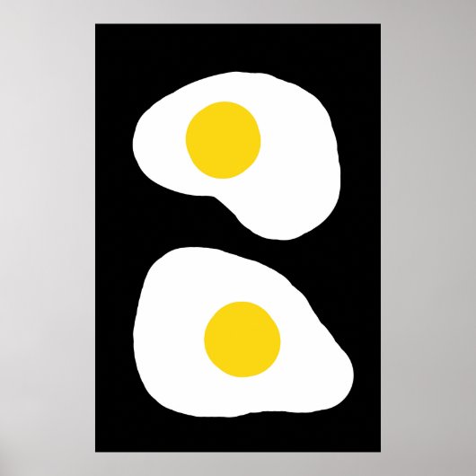 Poster Minimalist Two Fried Eggs Kitchen Art (Devant)