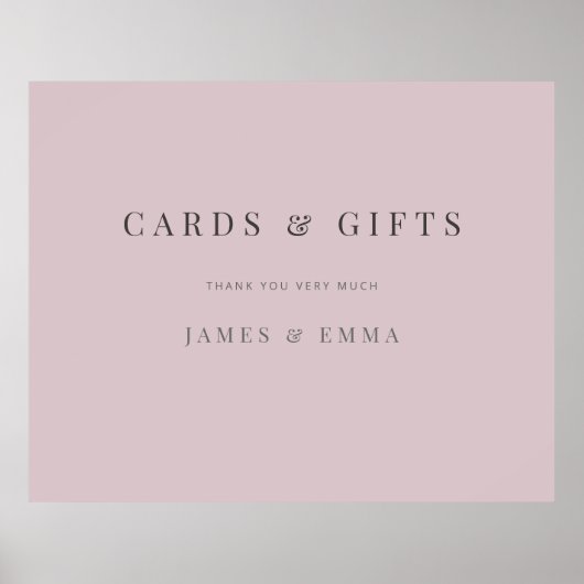 Poster Minimalist Typography Sign Dusky Rose (Devant)