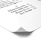 Poster Minimalist Wedding Alphabetical Seating Chart (Coin)