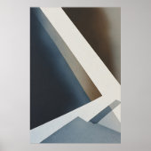 Poster Minimaliste Abstrait Bleu Gris Beige (Devant)