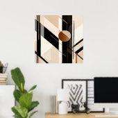 Poster Minimaliste Abstrait Géométrique avec Cercle (Bureau à domicile)