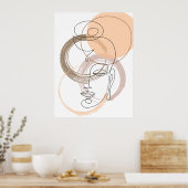 Poster minimaliste Abstrait Line Budha (Cuisine)