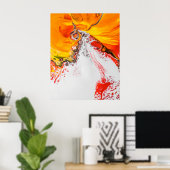 Poster Minimaliste Abstrait orange (Bureau à domicile)