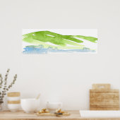 Poster minimaliste Abstrait Watercolor Hills 3 (Cuisine)