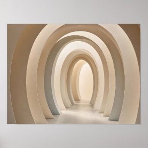Poster Minimaliste Archway Géométrique Architecture Beige