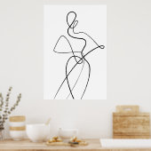 Poster minimaliste Art Femme (Cuisine)