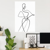 Poster minimaliste Art Femme (Bureau à domicile)