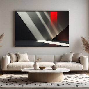 Poster Minimaliste Béton & Lumière Rouge