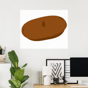 Poster Minimaliste Brown Beret Casquette français
